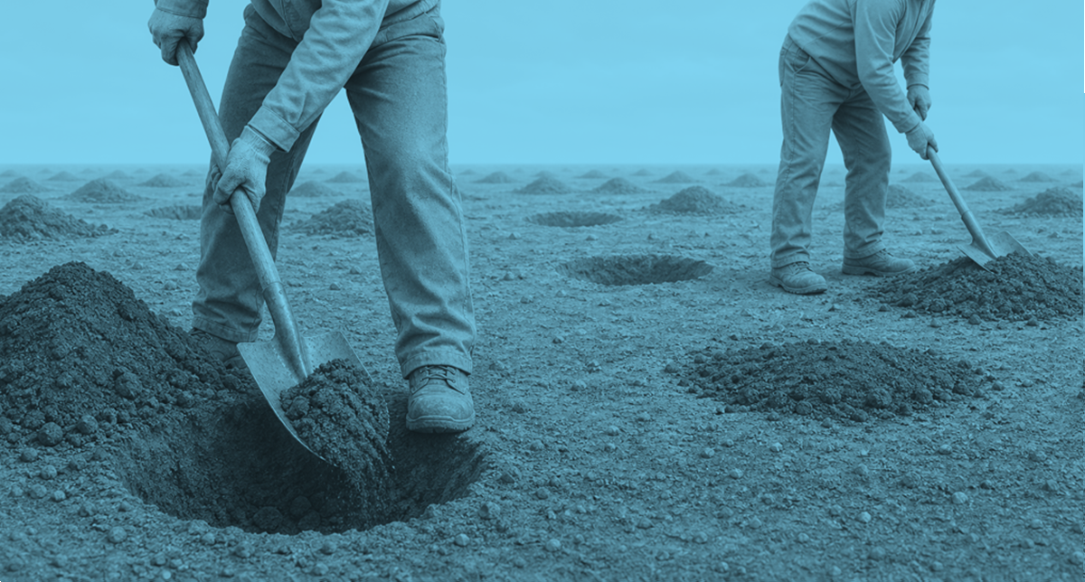 Banner Image - one person digging holes while another fills them in