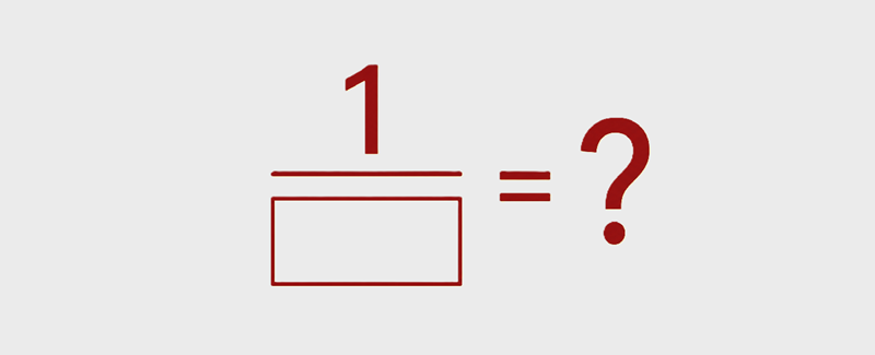 Image of an equation with a 1 divided by an unknown and equal to an unknown
